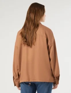 Giacca in twill di viscosa - CARAMELLO