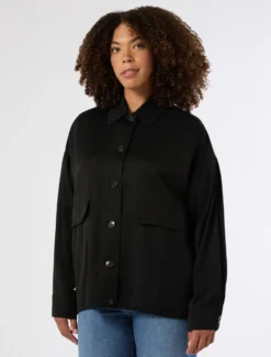 Giacca in twill di viscosa - NERO