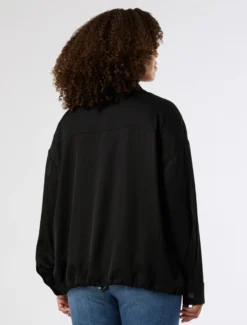 Giacca in twill di viscosa - NERO
