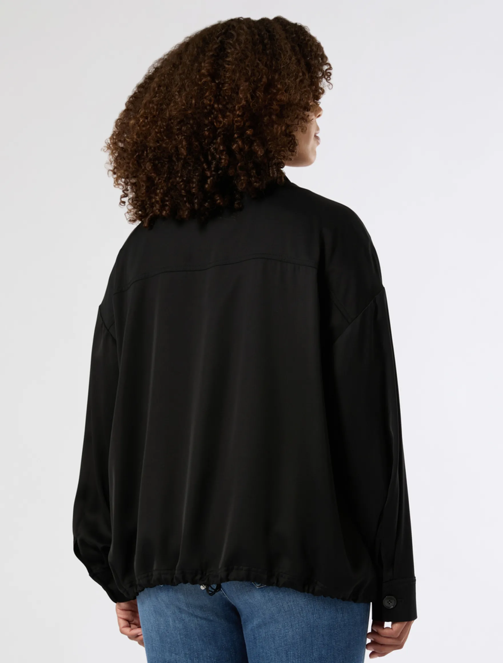 Giacca in twill di viscosa - NERO