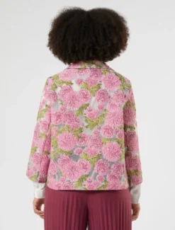 Giacca jacquard a fiori - ROSA