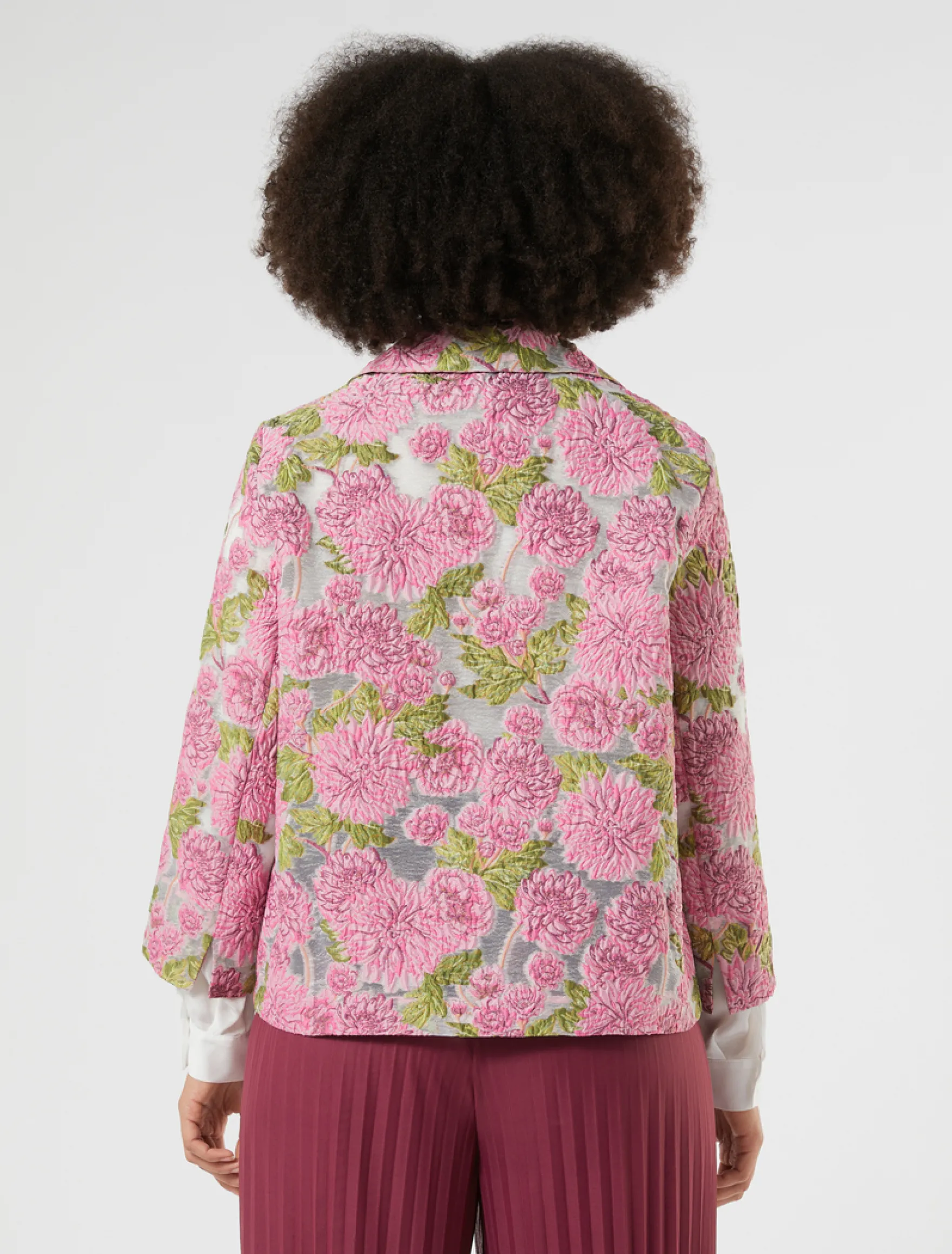 Giacca jacquard a fiori - ROSA