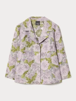 Giacca jacquard a fiori - ROSA SHOCKING