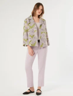 Giacca jacquard a fiori - ROSA SHOCKING