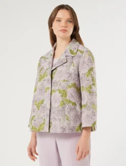 Giacca jacquard a fiori - ROSA SHOCKING