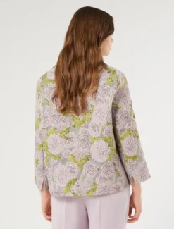 Giacca jacquard a fiori - ROSA SHOCKING