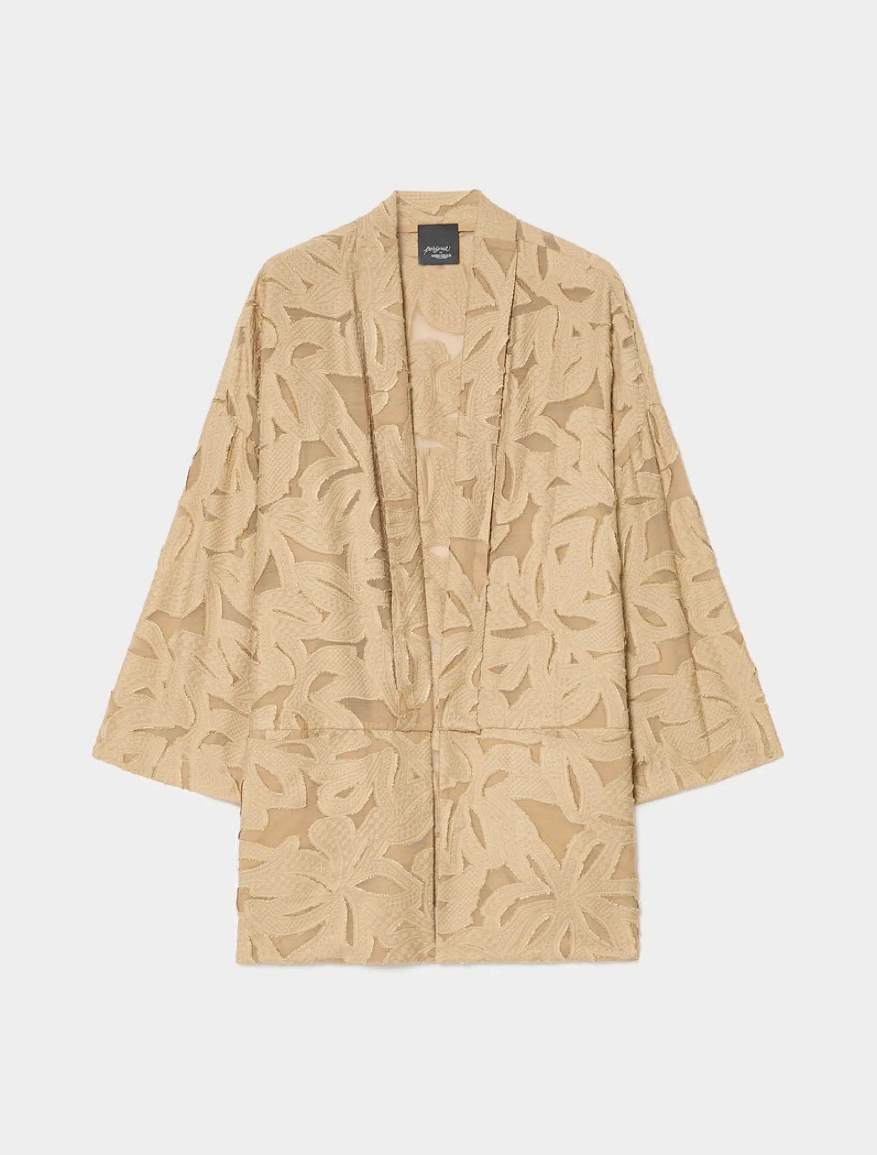Giacca over in fil coupé - BEIGE