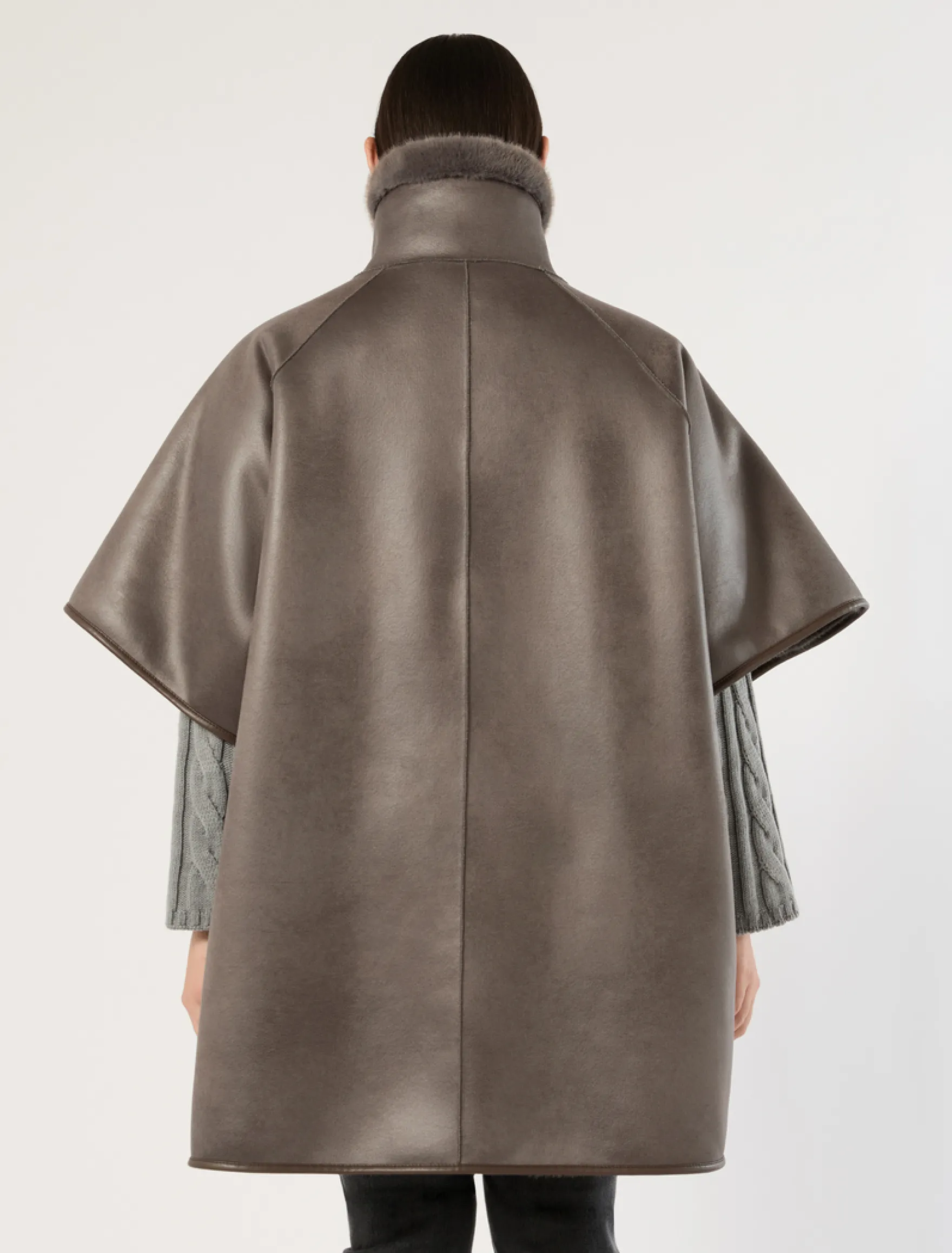 Giaccone a mantella reversibile - GRIGIO MEDIO