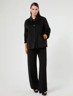 Giaccone in panno double - NERO
