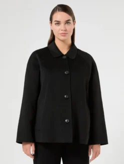Giaccone in panno double - NERO
