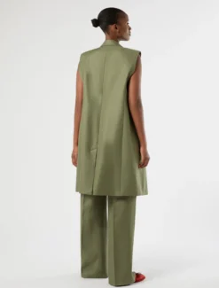 Gilet in lino - VERDE OLIVA