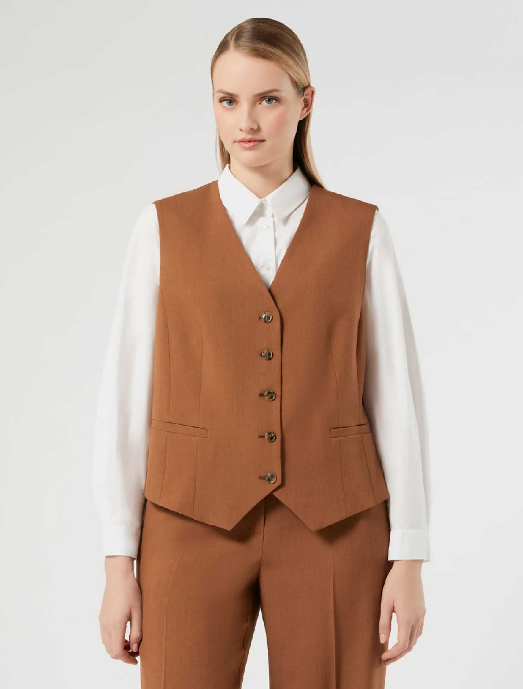 Gilet in stuoia mélange - CUOIO