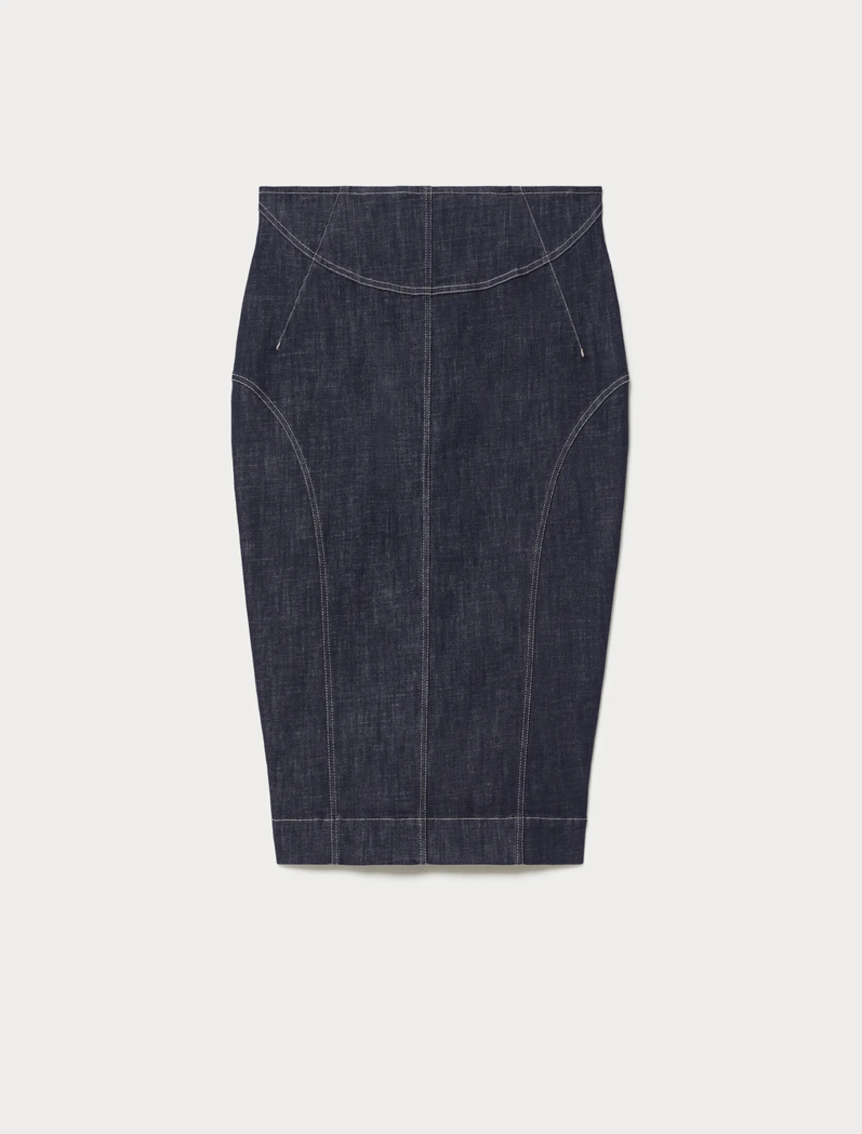 Gonna a tubino in cotone stretch - BLU NOTTE