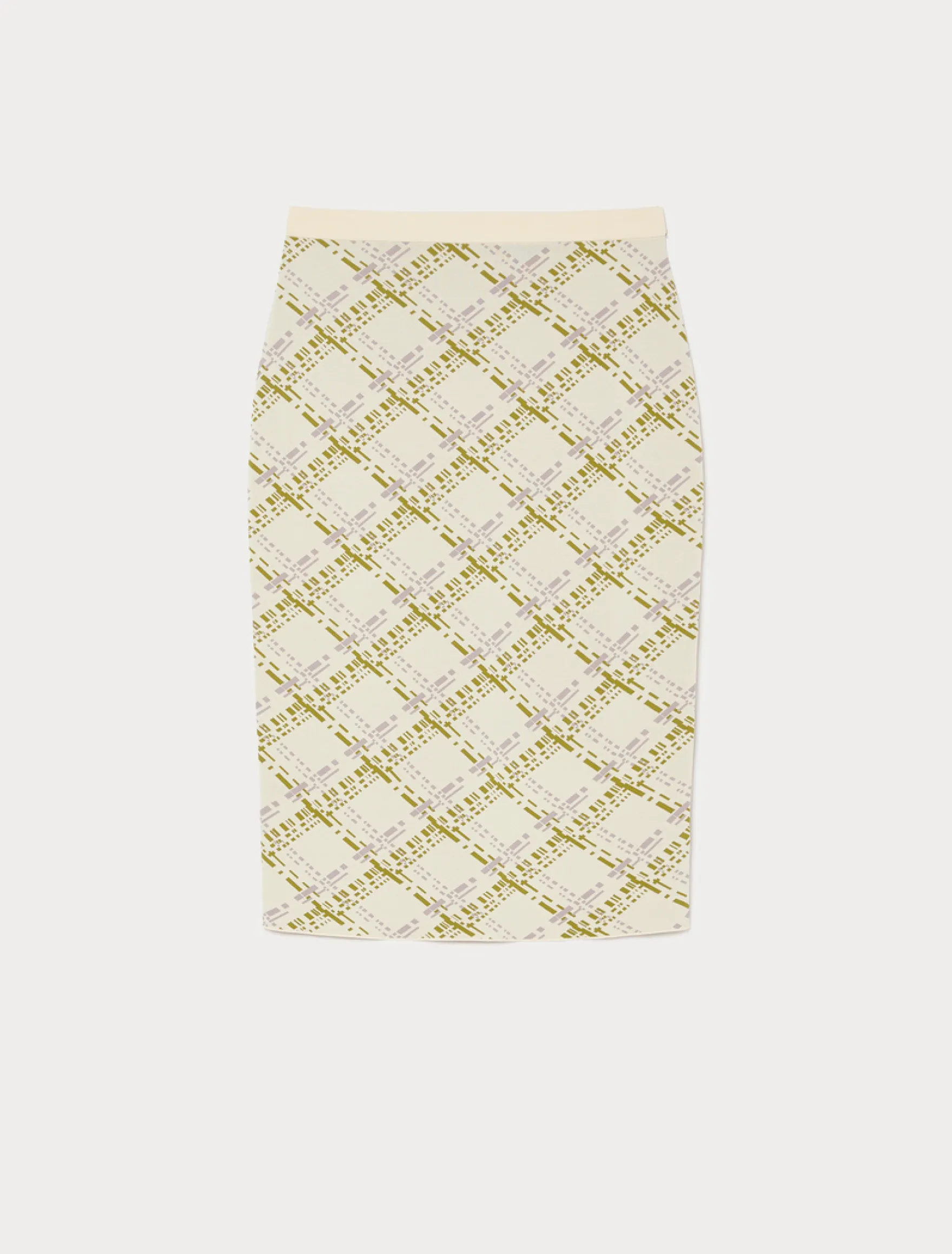Gonna in maglia jacquard - BIANCO AVORIO