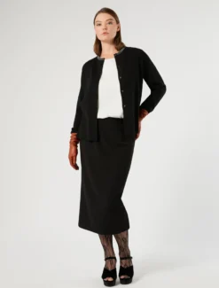 Gonna in scuba crêpe stretch - NERO