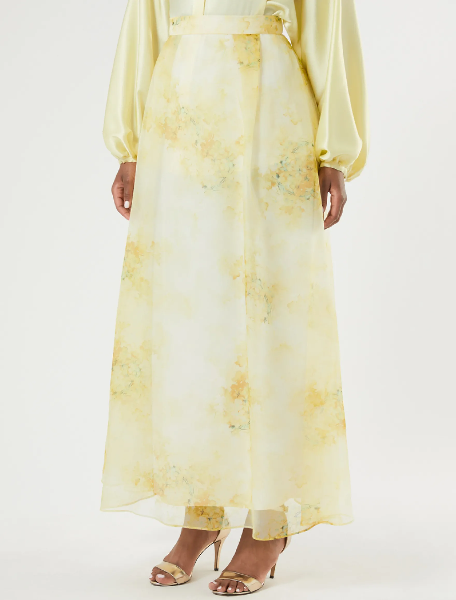 Gonna lunga in organza - GIALLO CHIARO