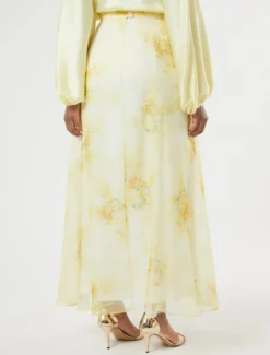Gonna lunga in organza - GIALLO CHIARO