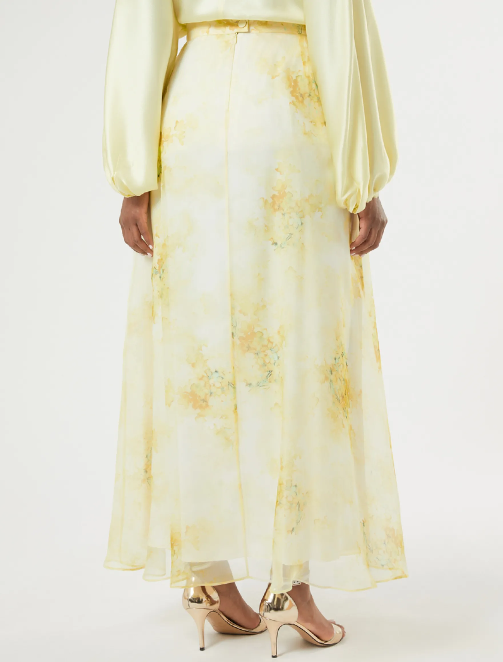 Gonna lunga in organza - GIALLO CHIARO