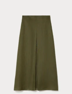 Gonna svasata in lino - VERDE KAKI