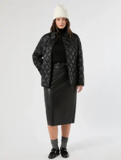 Imbottito in tela di nylon cangiante - NERO