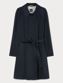 Impermeabile in gabardina antigoccia - BLU NOTTE