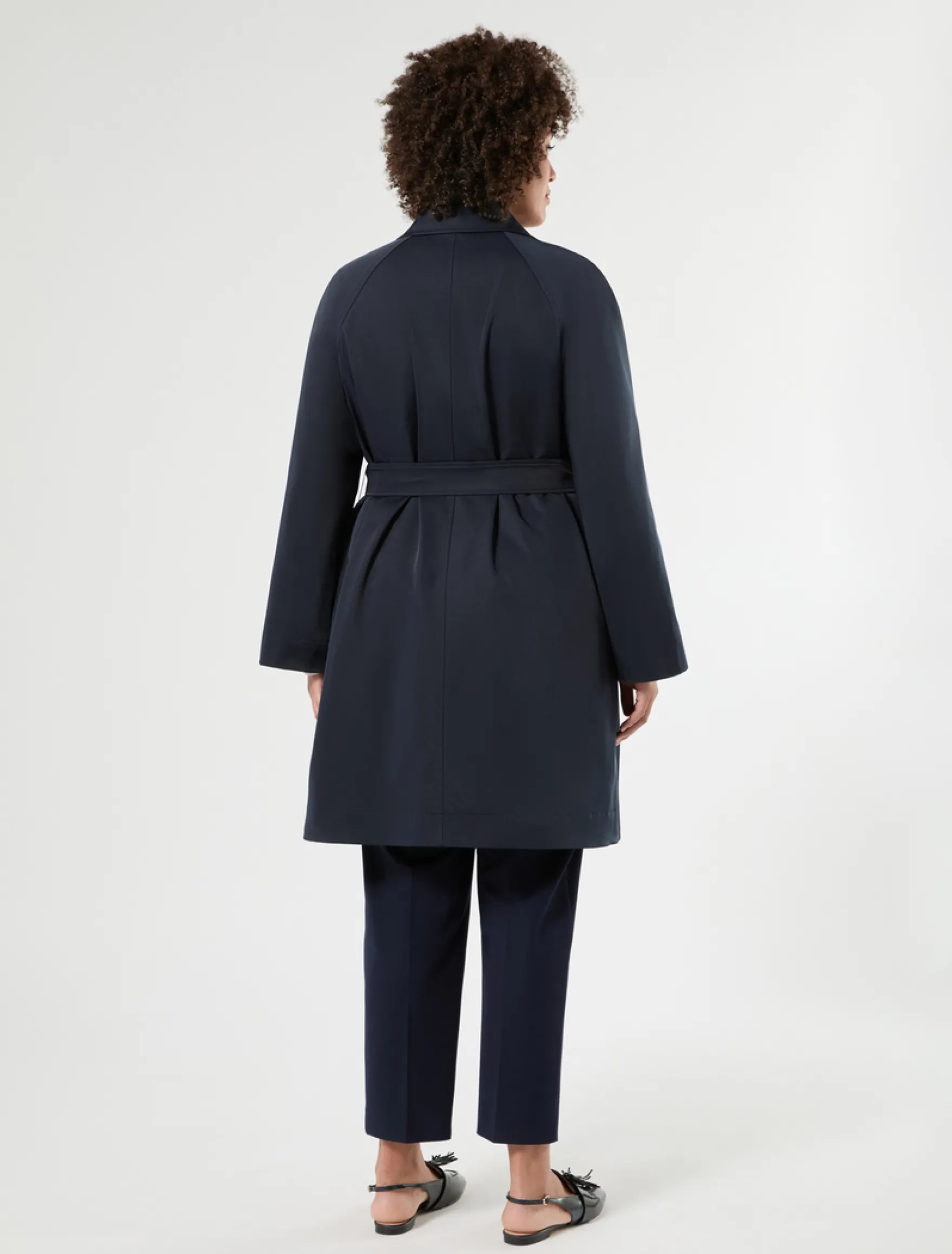Impermeabile in gabardina antigoccia - BLU NOTTE