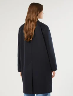 Impermeabile in gabardina antigoccia con ricamo - BLU NOTTE
