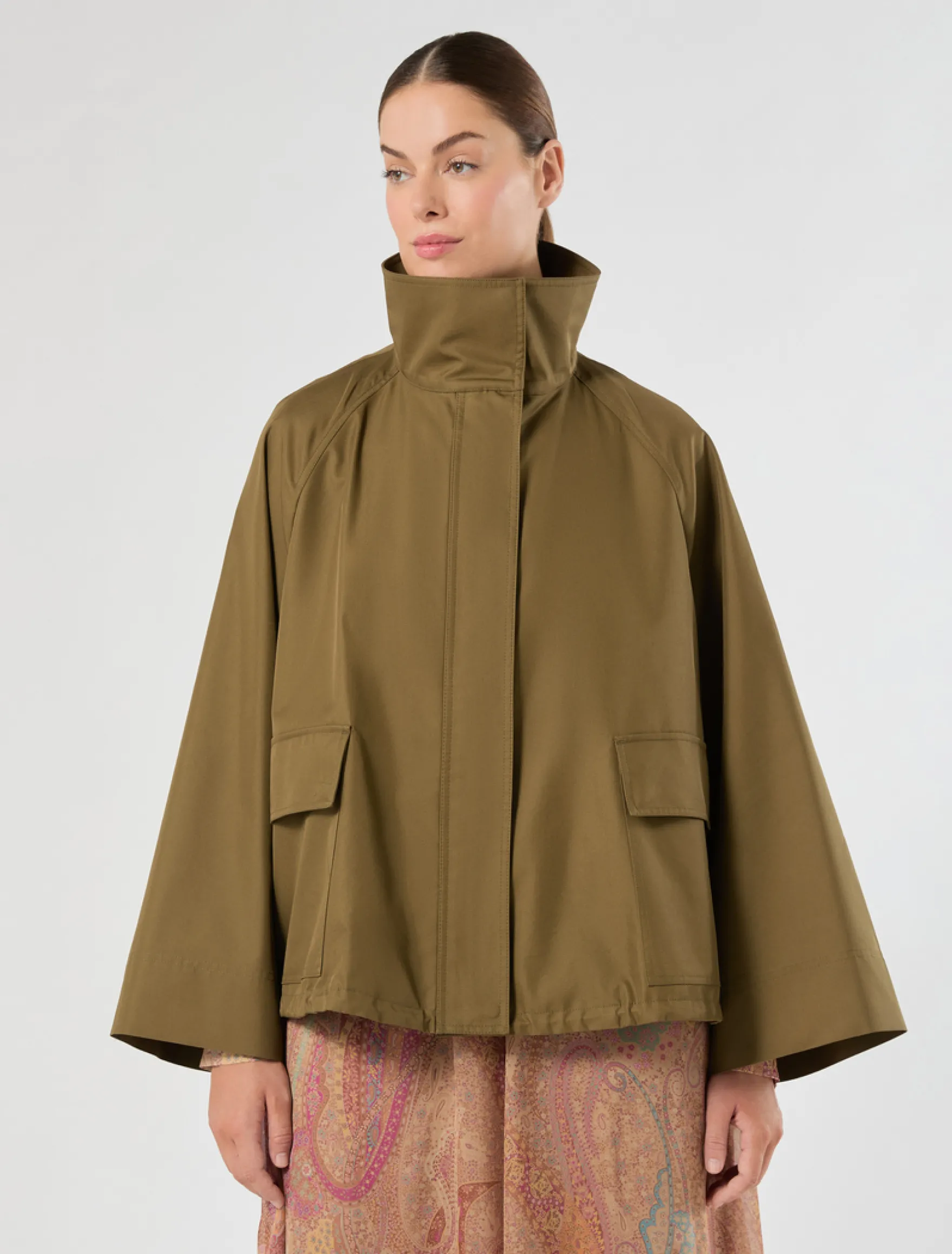 Impermeabile in twill antigoccia - VERDE KAKI