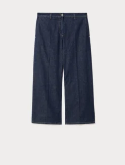 Jeans ampi in denim stretch - BLU NOTTE