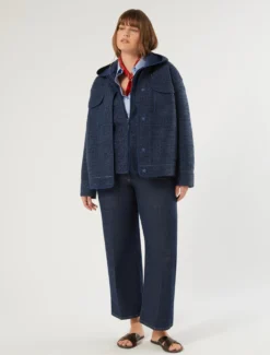 Jeans ampi in denim stretch - BLU NOTTE