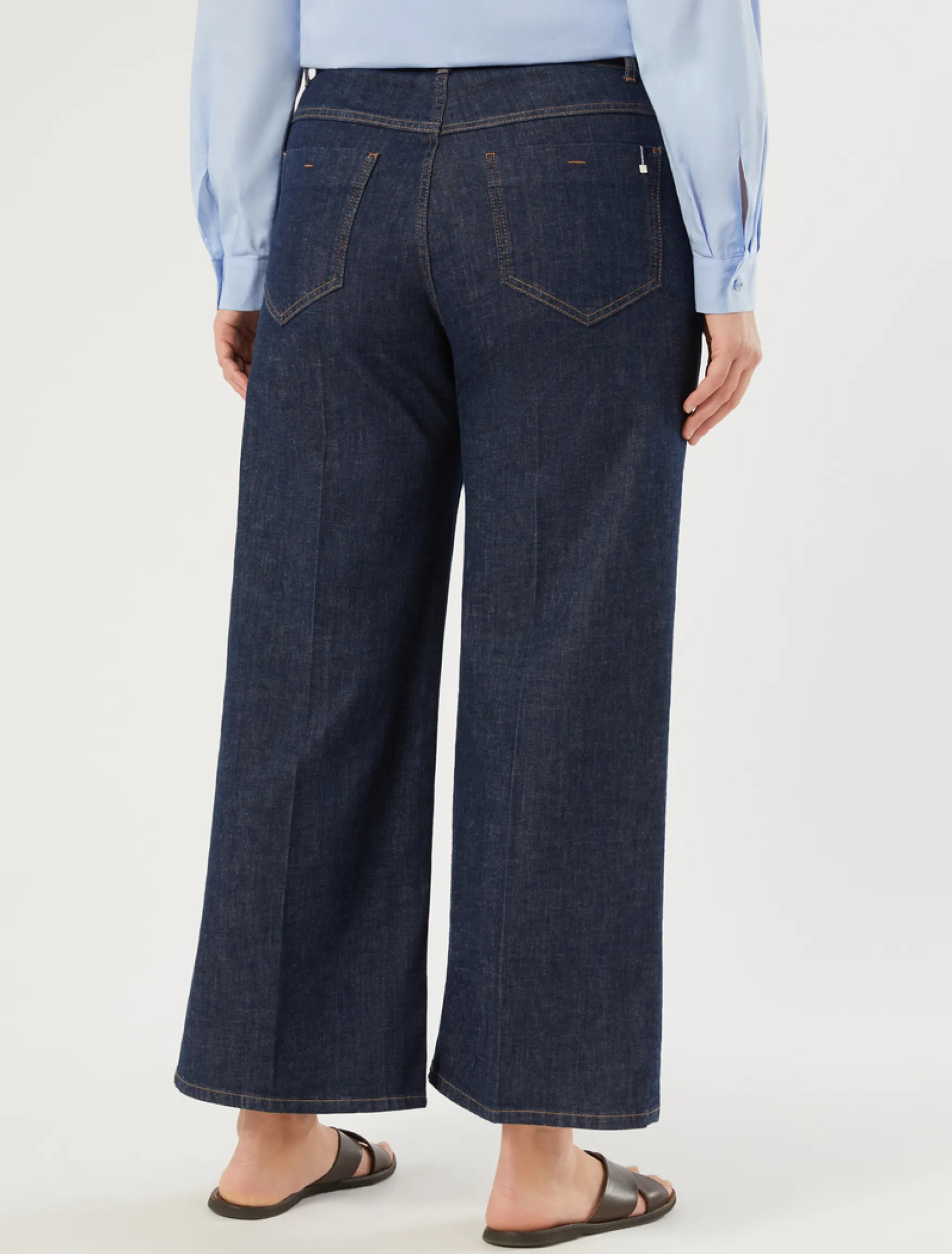 Jeans ampi in denim stretch - BLU NOTTE