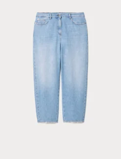 Jeans barrel in denim stretch - BLU NOTTE