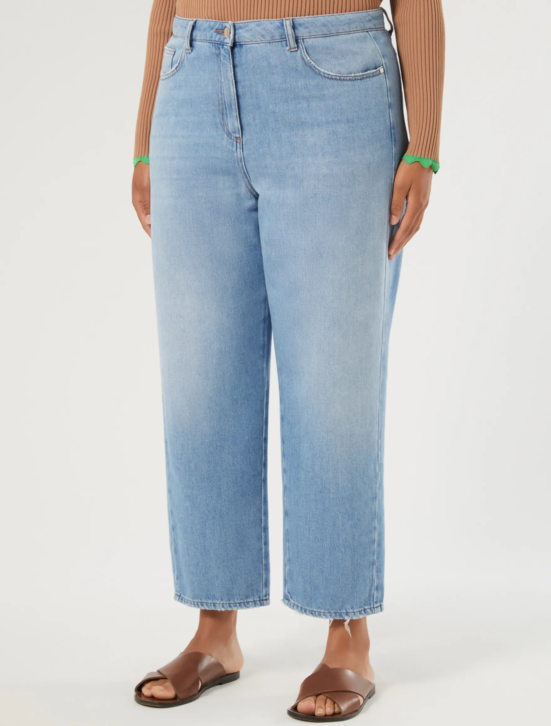 Jeans barrel in denim stretch - BLU NOTTE