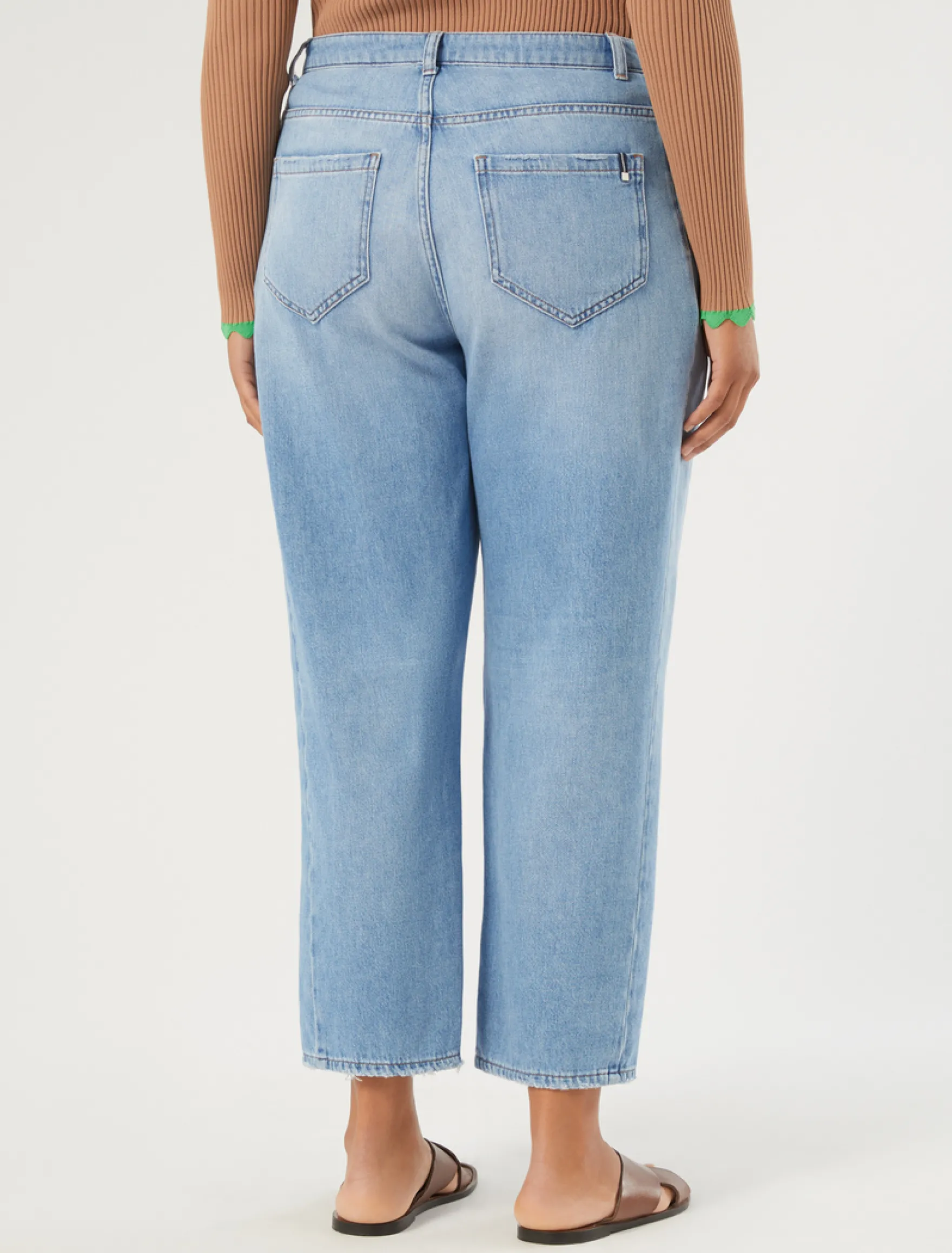 Jeans barrel in denim stretch - BLU NOTTE