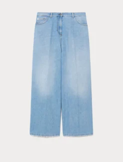 Jeans dritti in denim stretch - BLU NOTTE