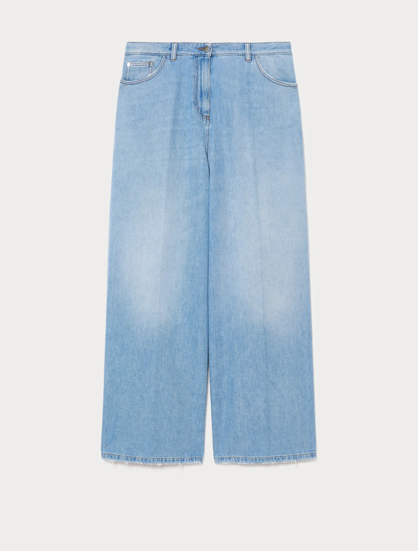 Jeans dritti in denim stretch - BLU NOTTE