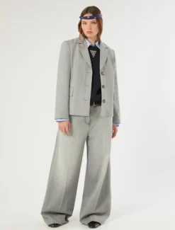 Jeans dritti in denim stretch - GRIGIO MEDIO