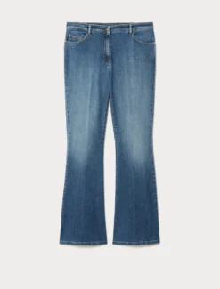 Jeans flare in denim di cotone - BLU NOTTE