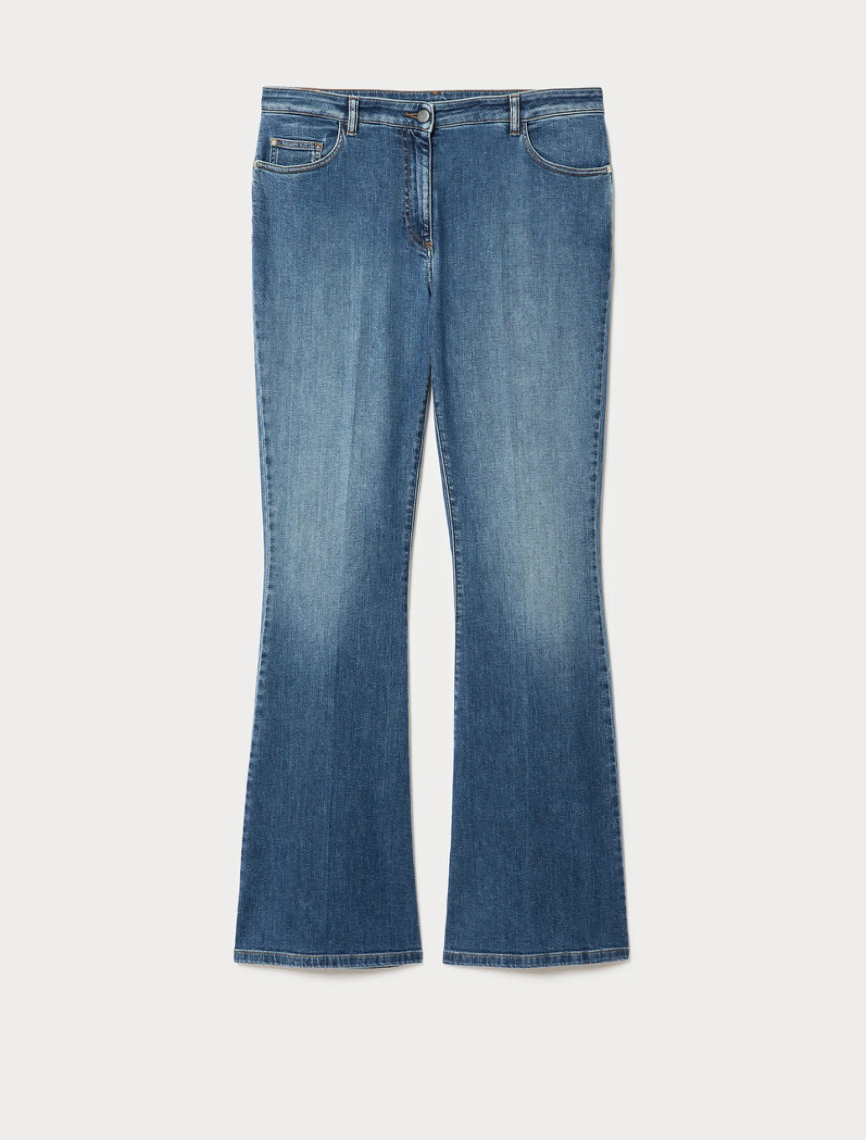 Jeans flare in denim di cotone - BLU NOTTE