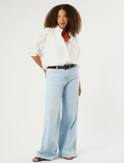 Jeans in cotone tencel - AZZURRO
