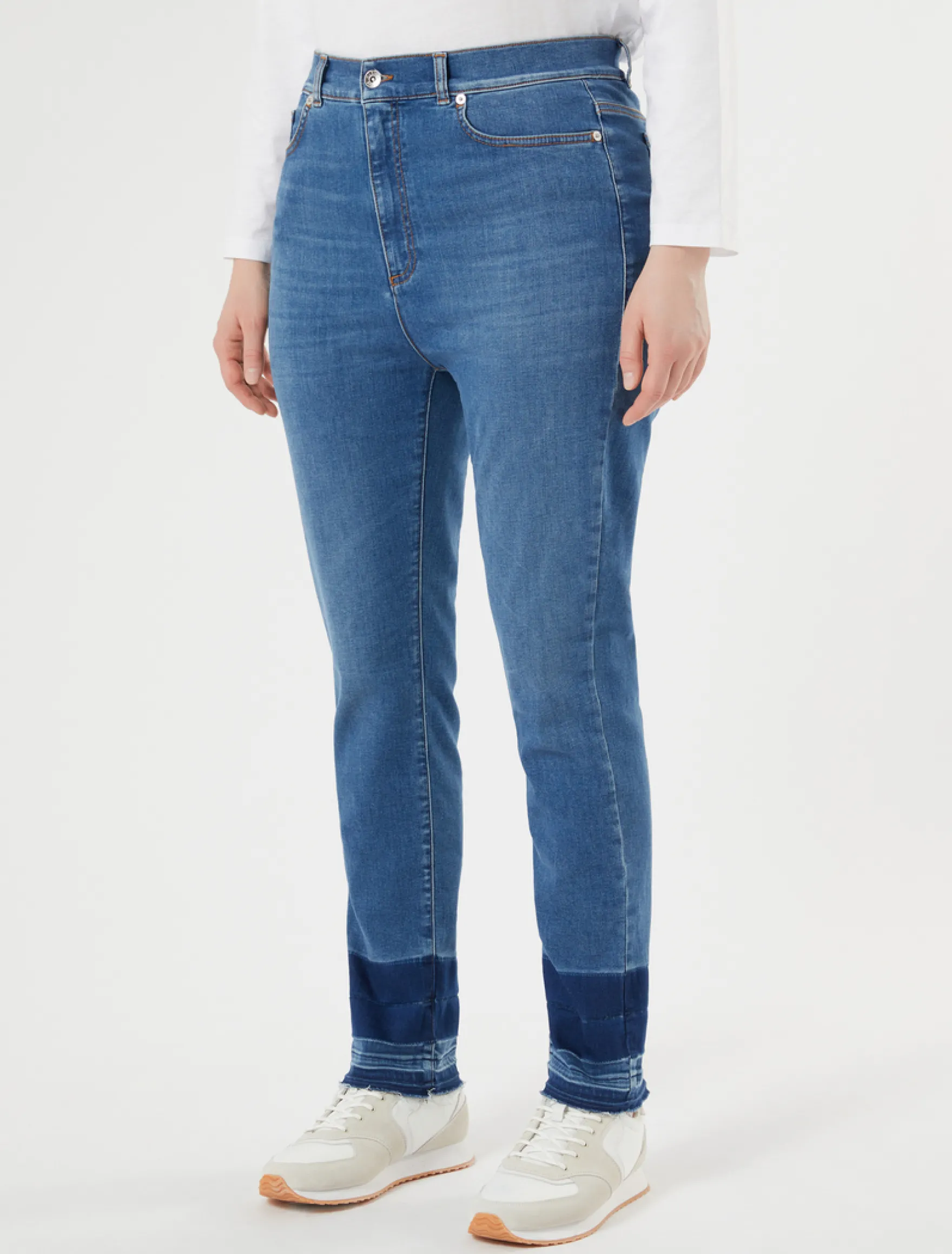 Jeans in denim di cotone - BLU