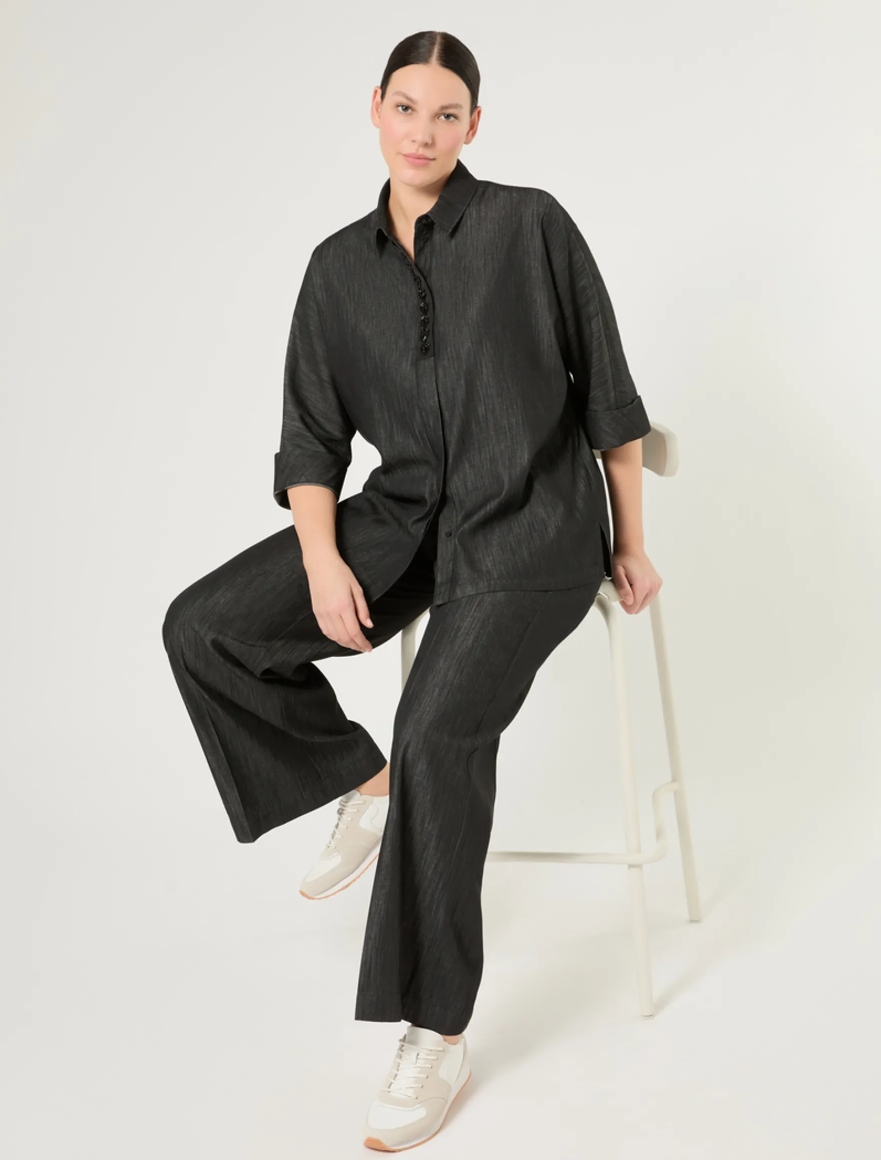 Jeans in denim di cotone - BLU NOTTE