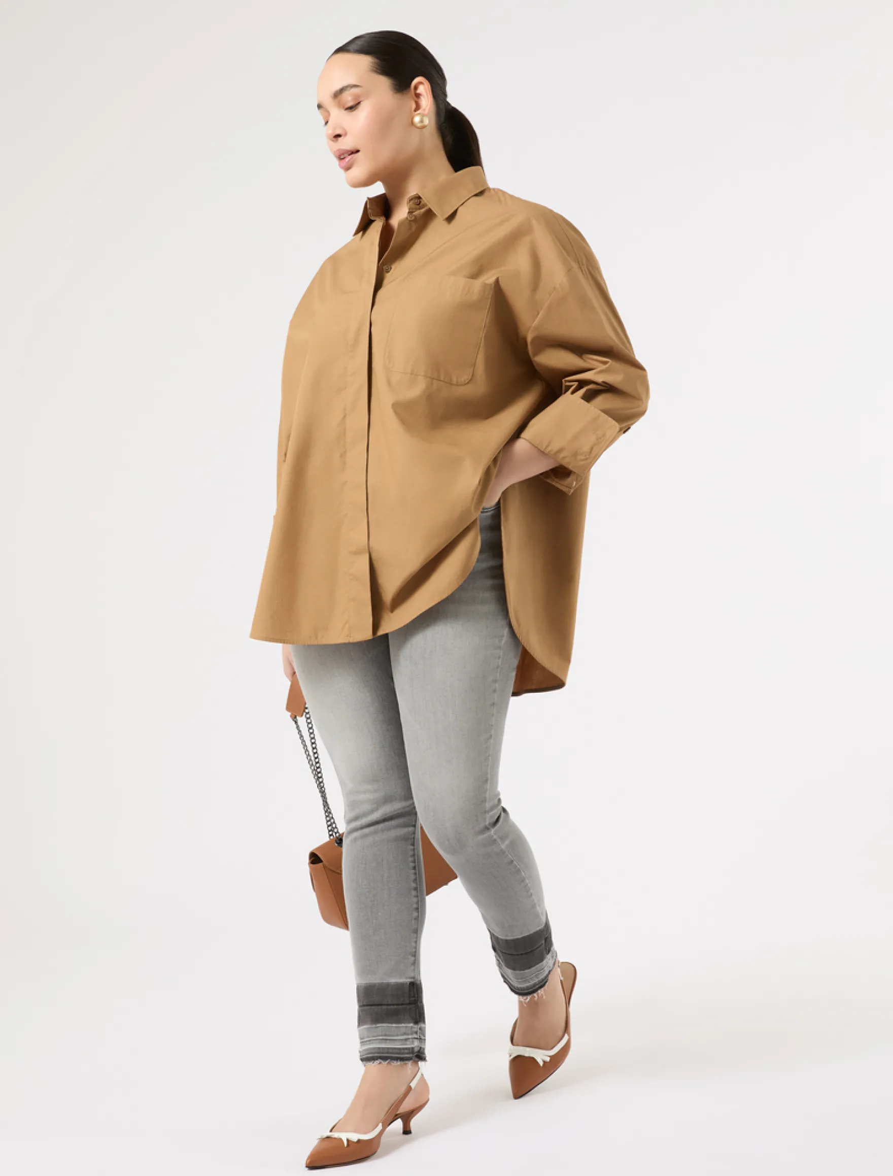 Jeans in denim di cotone - NERO