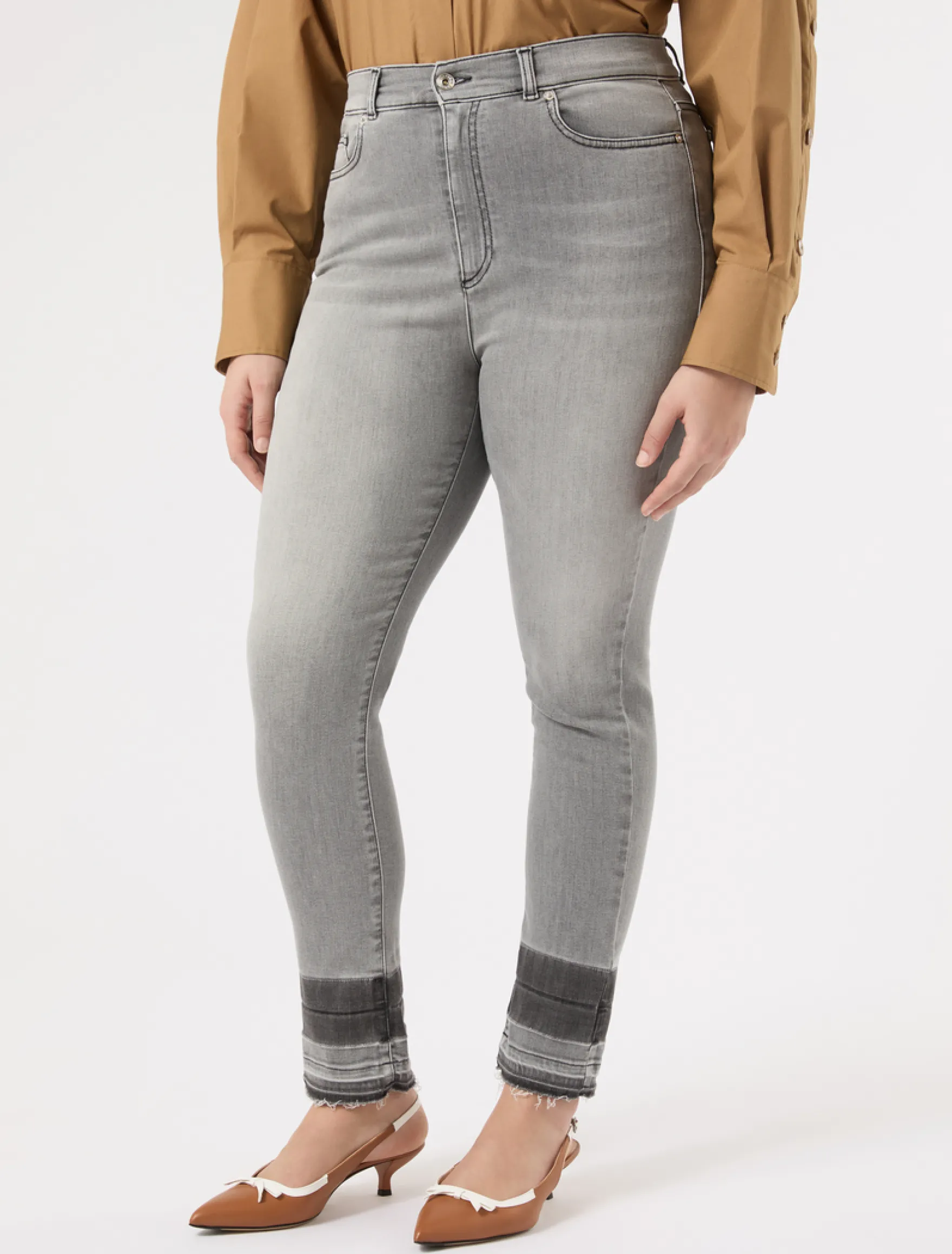 Jeans in denim di cotone - NERO