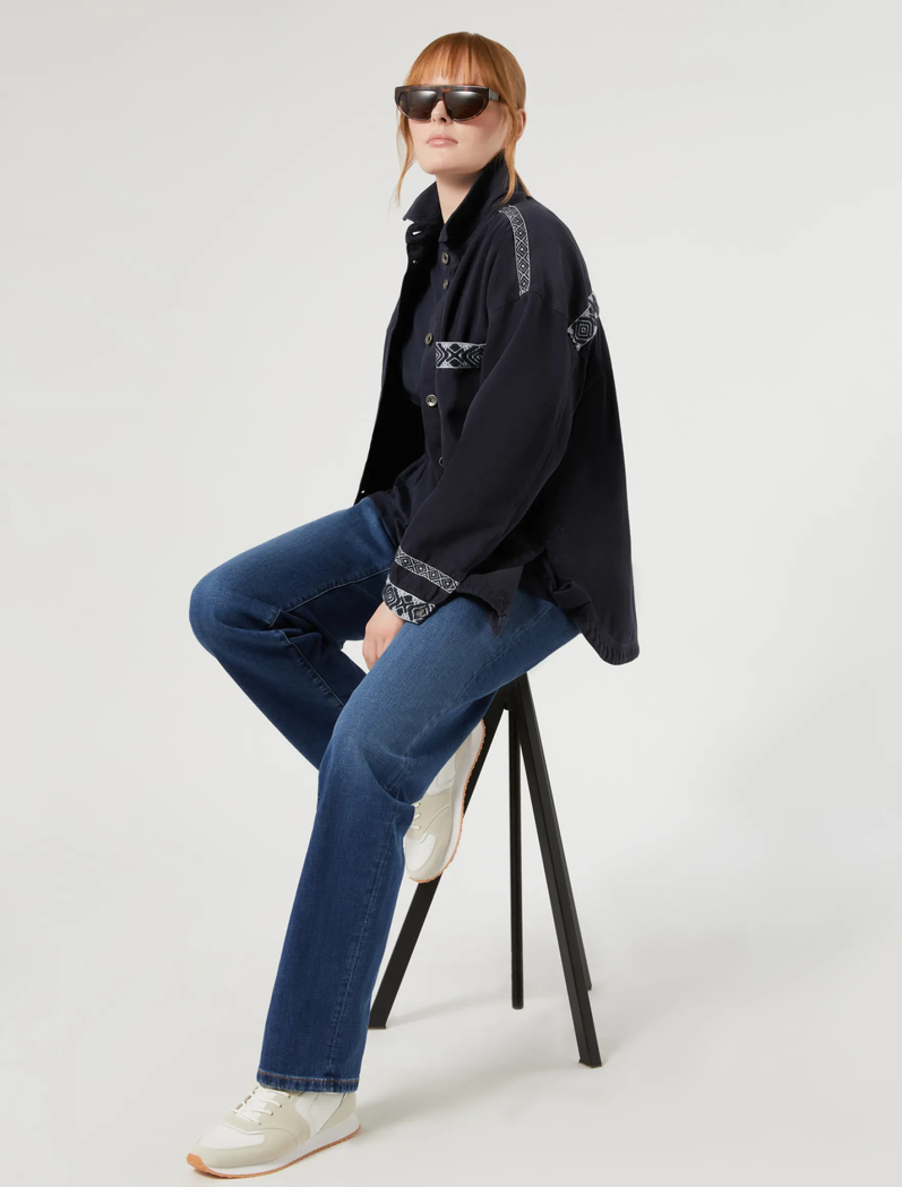 Jeans regular in denim di cotone - BLU