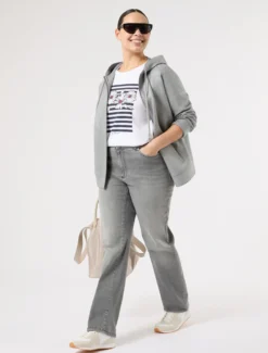 Jeans regular in denim di cotone - NERO