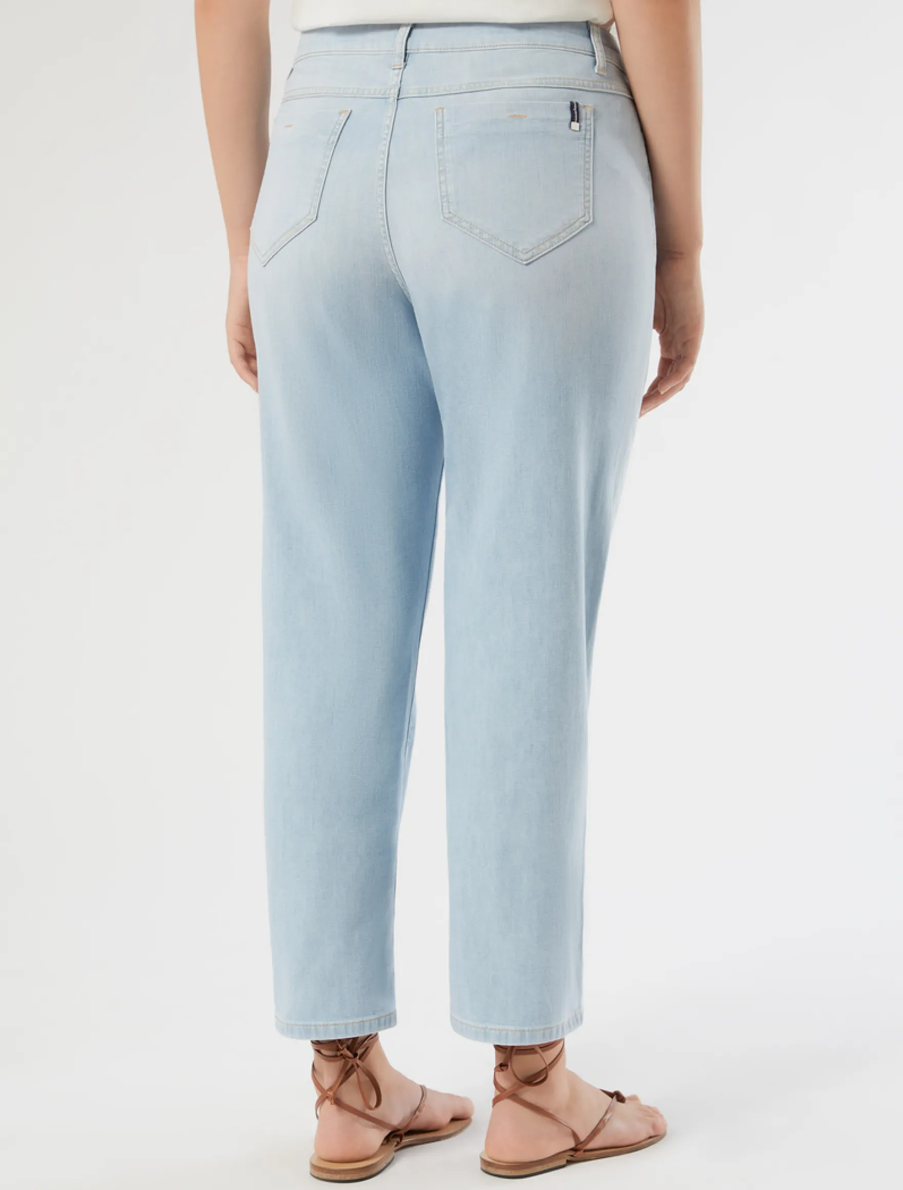 Jeans slim fit in cotone tencel - AZZURRO