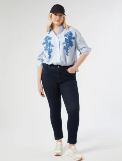 Jeans slim in denim di cotone - BLU