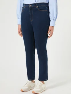 Jeans slim in denim di misto cotone - BLU NOTTE