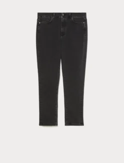 Jeans slim in denim di misto cotone - NERO